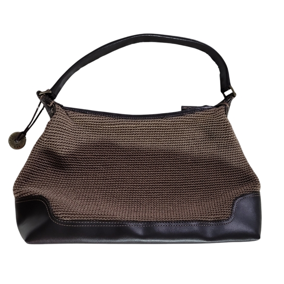The Sak Baguette Womens Bag, Brown Crocheted Stitched Strap Hard Bottom - Picture 13 of 13